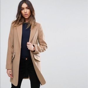 ASOS Slim Boyfriend Coat with Zip Pocket